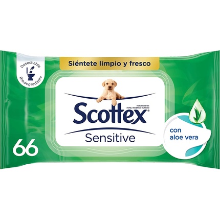Влажная туалетная бумага Scottex Sensitive Aloe Vera 70 шт.