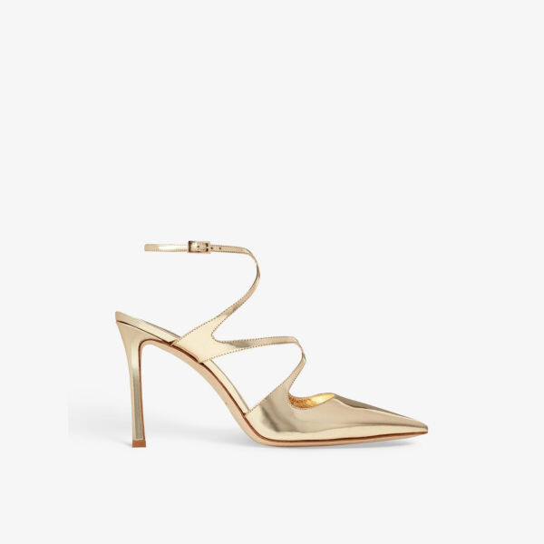 

Босоножки Azia 95 из кожи жидкого золота на каблуке Jimmy Choo, желтый