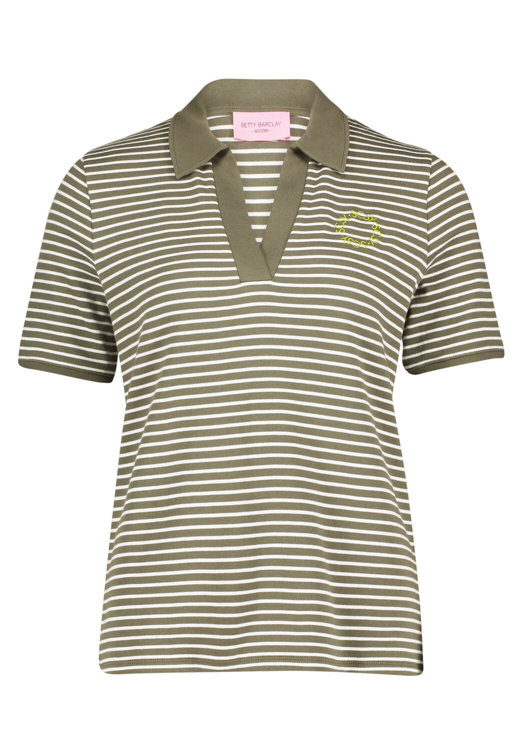

Футболка Betty Barclay Polo mit Ringel, цвет Khaki/White