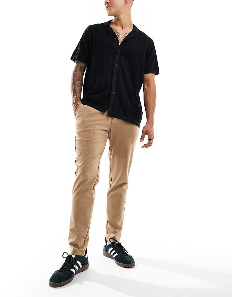 

Jack & Jones – светло-коричневые брюки из джерси узкого кроя