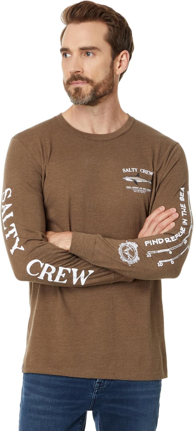 

Футболка Salty Crew Bruce Standard Long Sleeve Tee, цвет Mocha Heather