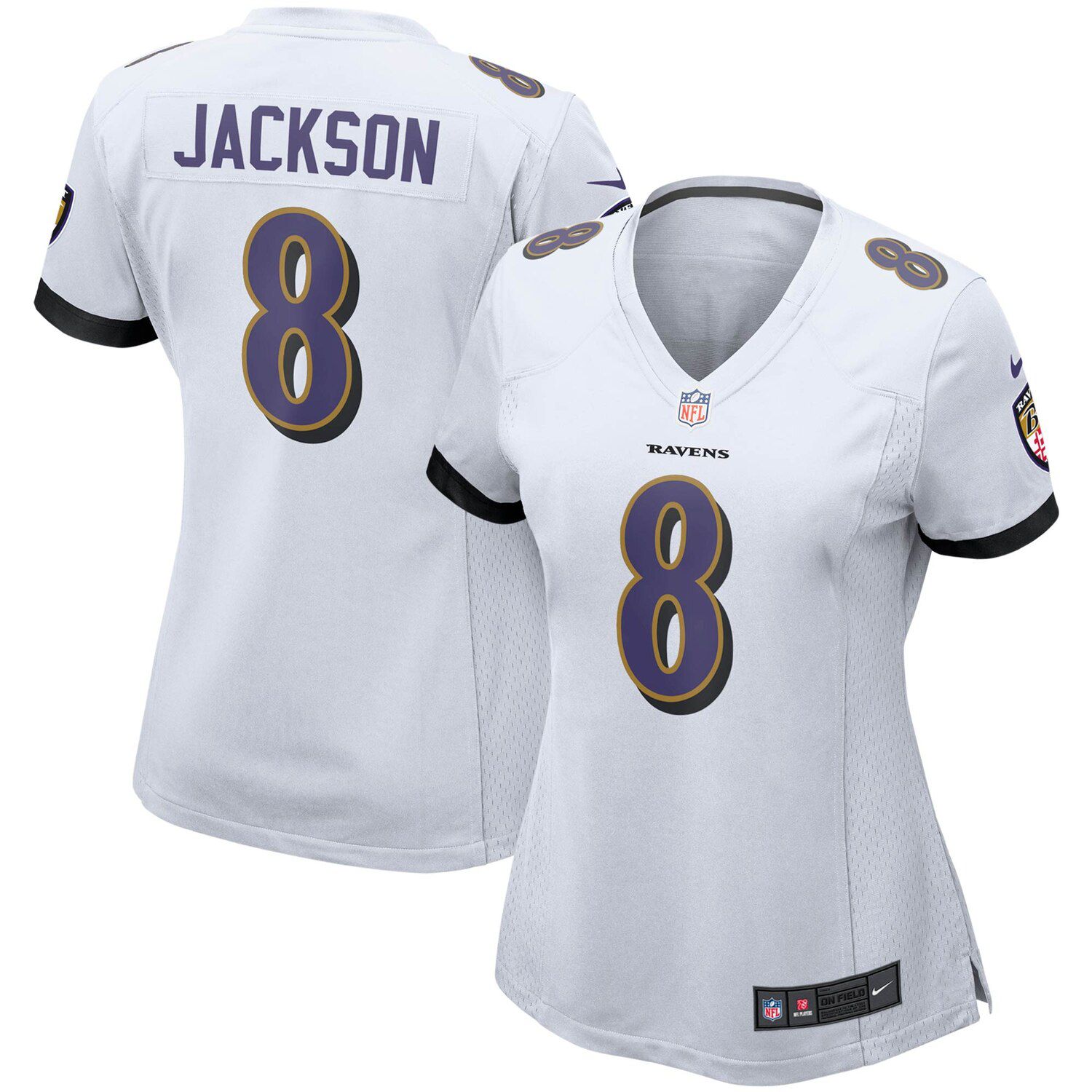Женское белое игровое джерси Nike Lamar Jackson Baltimore Ravens Nike