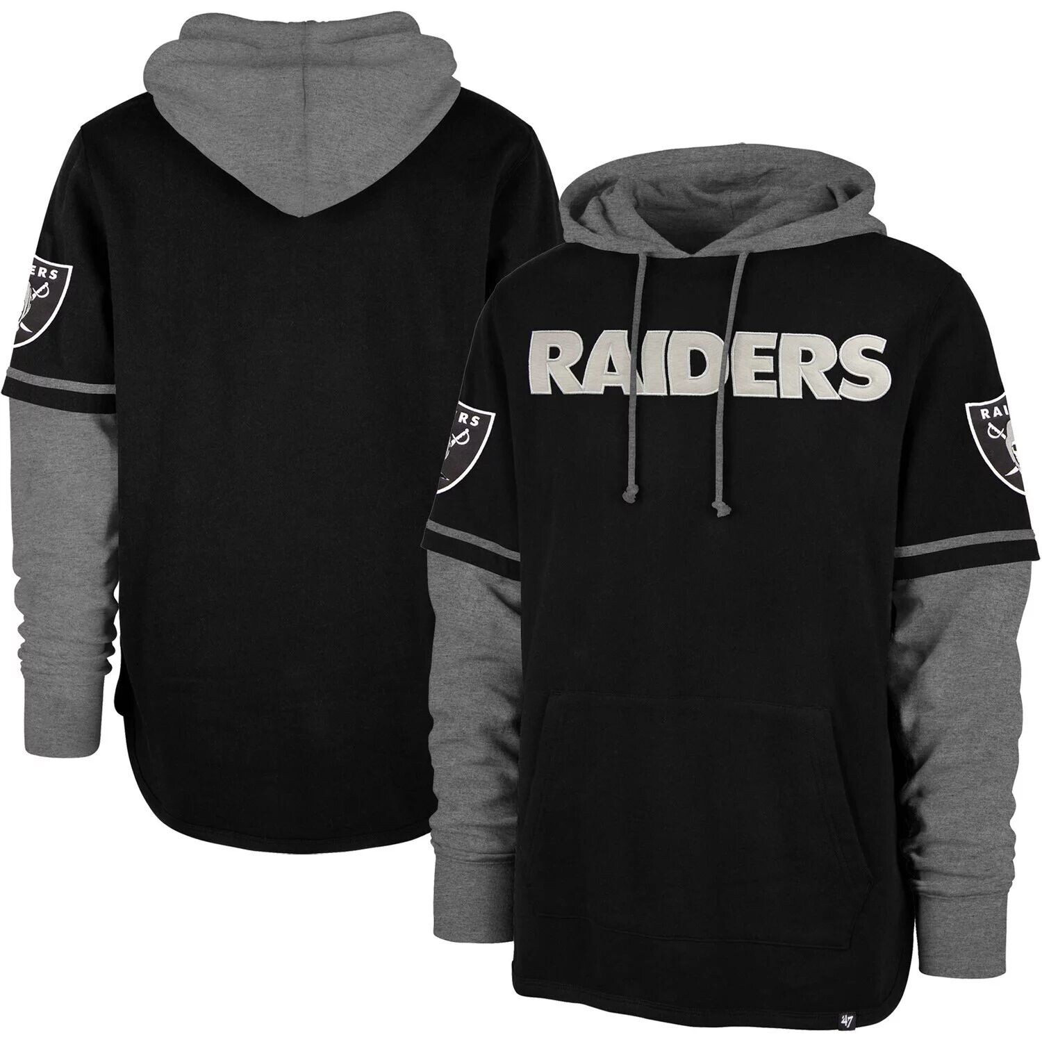

Мужской черный пуловер с капюшоном '47 Las Vegas Raiders Shortstop