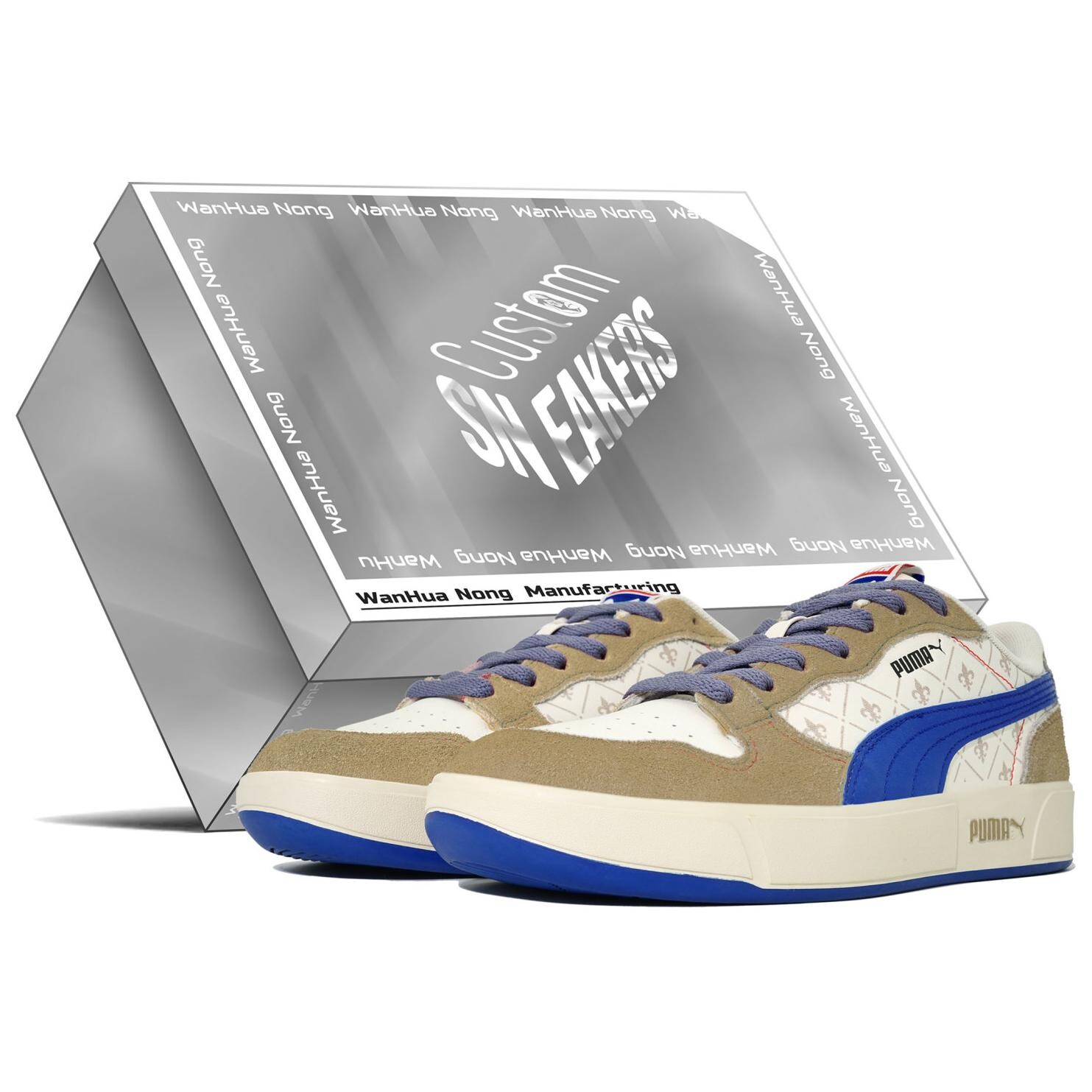 

Кроссовки Puma Sky LX Skateboarding Shoes Unisex Low-top Gold/Blue, белый