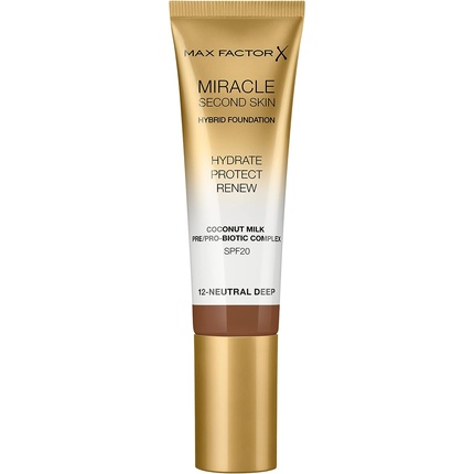 Max Factor Miracle Second Skin Hydrating Foundation Neutral Deep 30мл max factor miracle second skin hybrid foundation spf 20