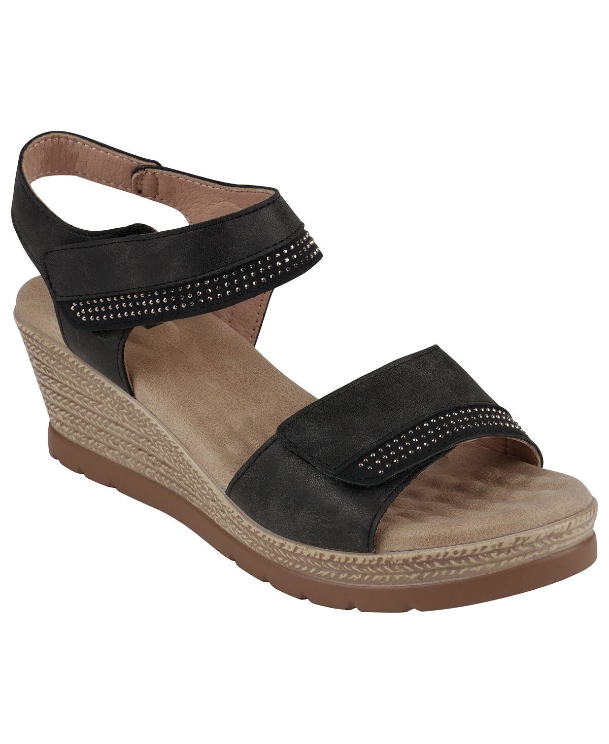 

Женские босоножки на танкетке с украшением Jorda GC Shoes, черный