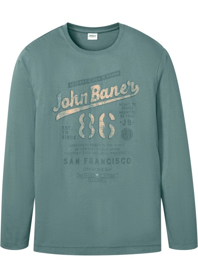 

Рубашка с длинными рукавами из натурального хлопка John Baner Jeanswear, синий