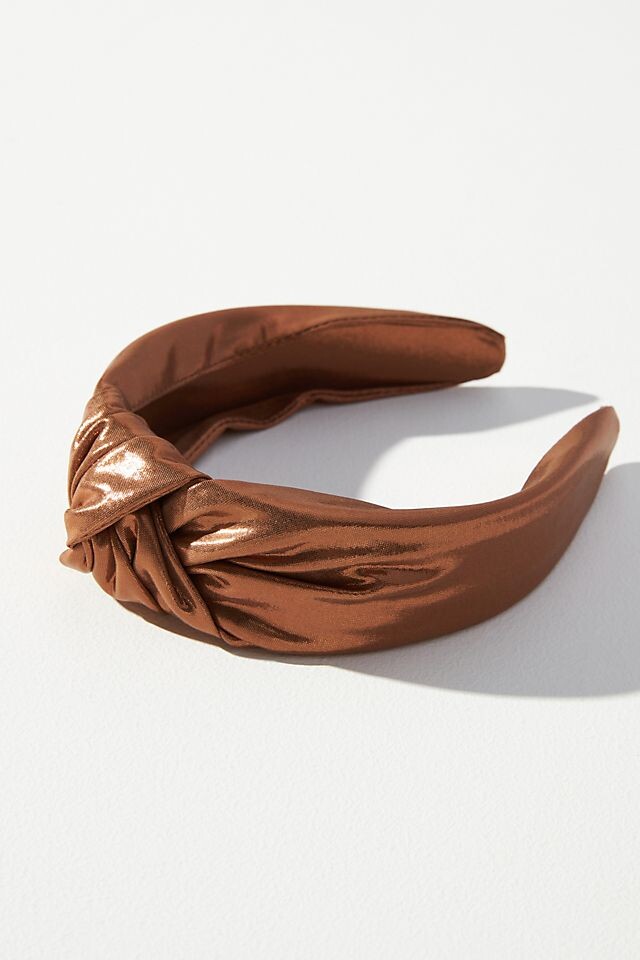

Повязка на голову Anthropologie Everly с люрексом и узлом, розовый
