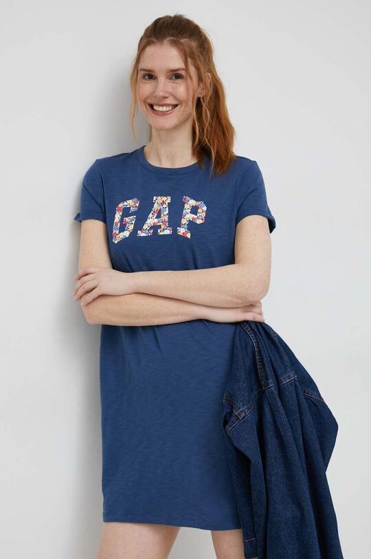 

Платье GAP из хлопка Gap, темно-синий