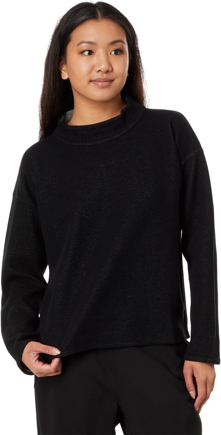 

Двусторонний топ с воротником-стойкой Eileen Fisher, черный