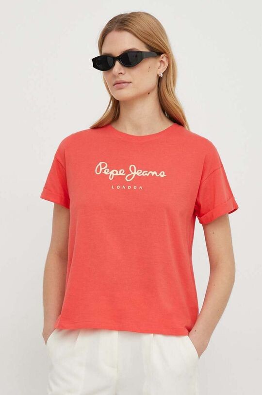 

Хлопковая футболка Pepe Jeans, красный