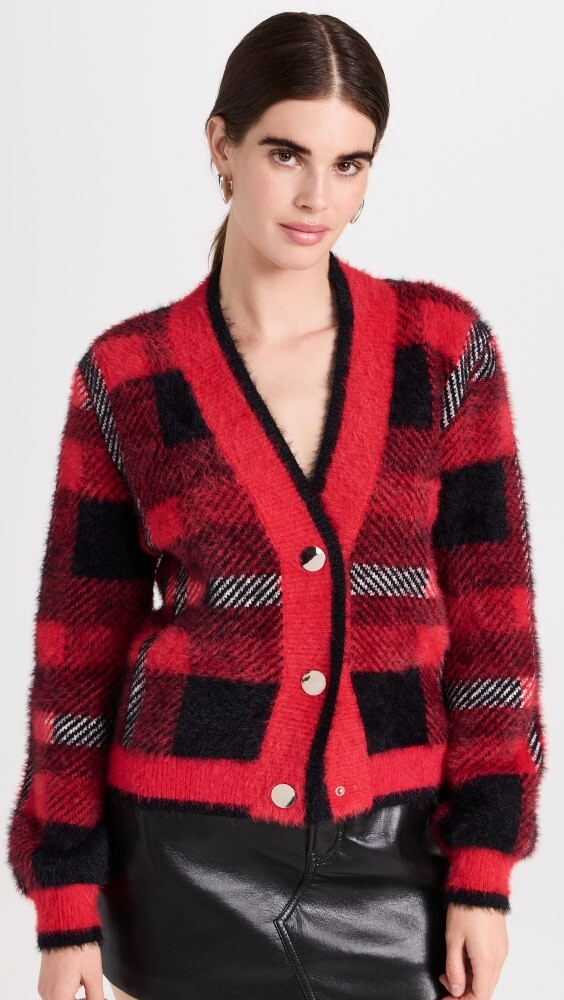 

Свитер English Factory Check Cardigan, красный