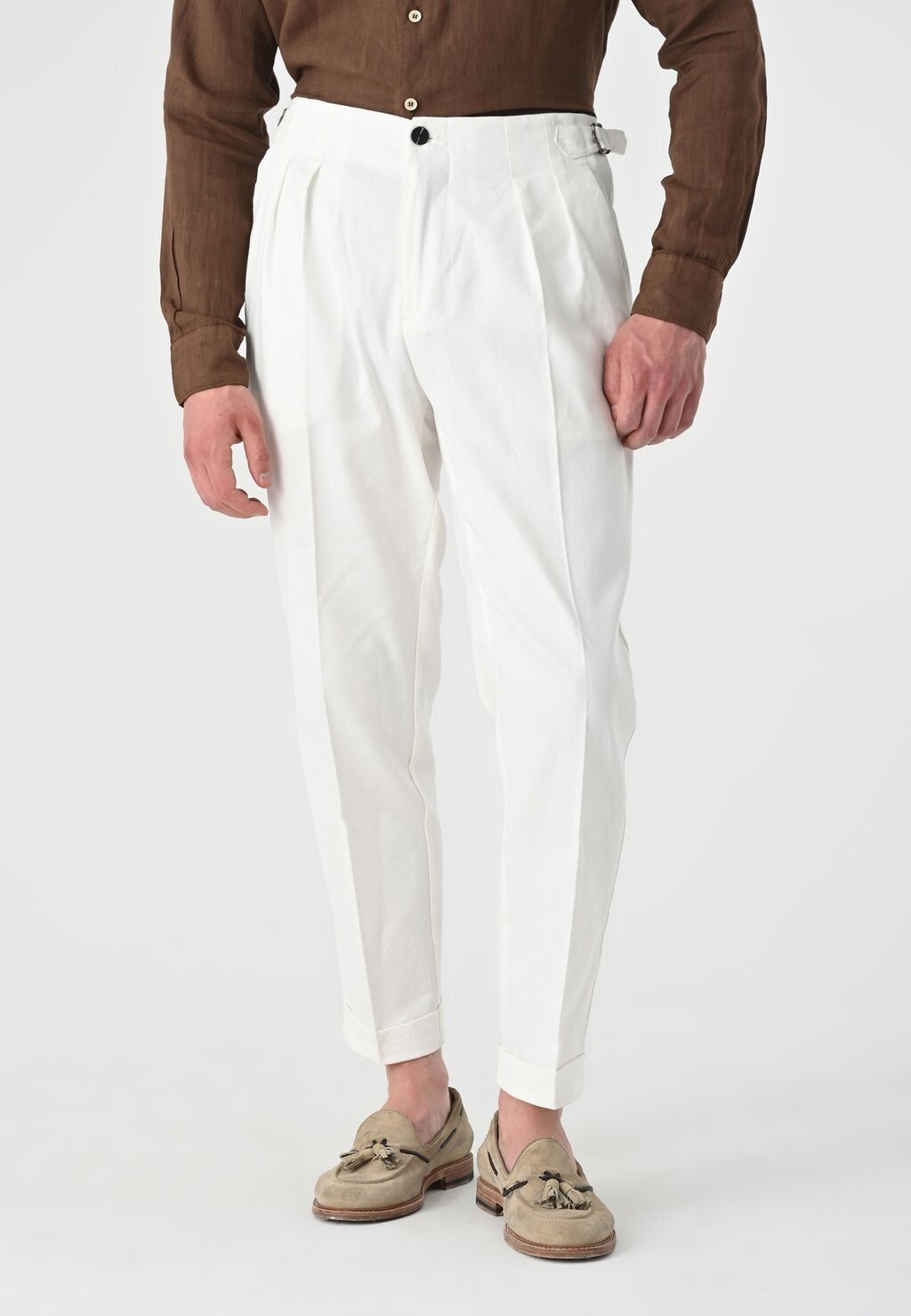 

Брюки High Waist Accessory Detail Antioch, цвет ecru