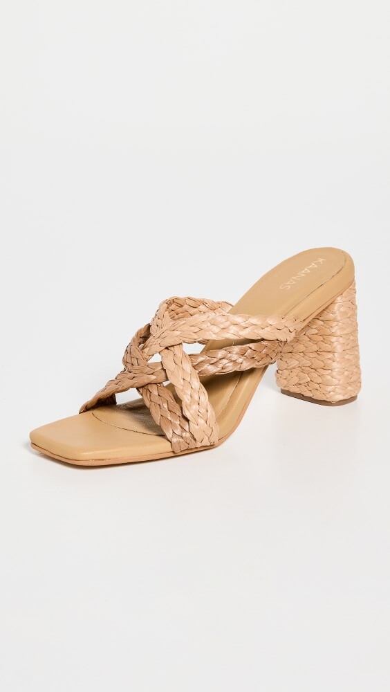 

Сандалии KAANAS Colima Crisscross Raffia Heel, разноцветный