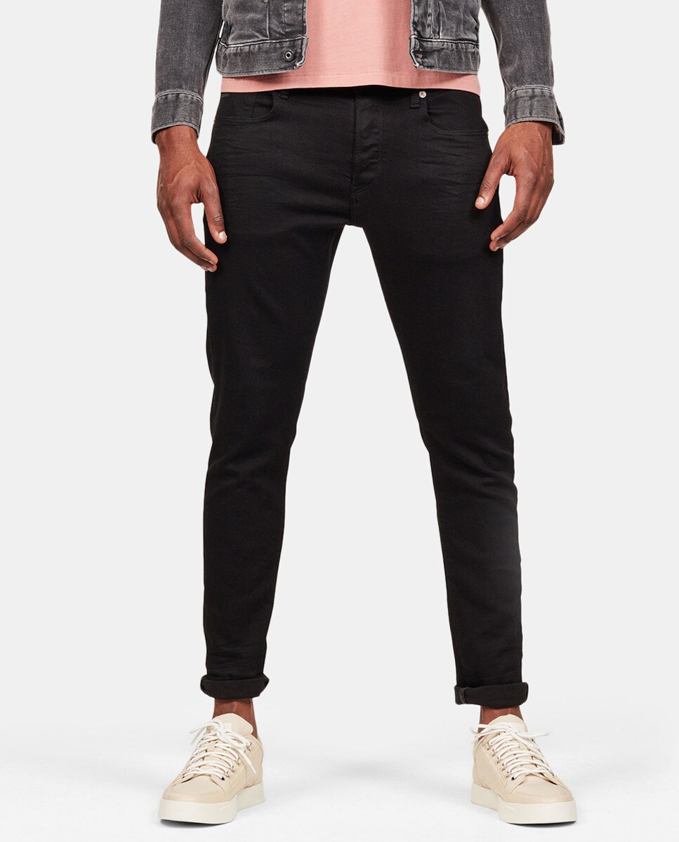 Мужские зауженные черные джинсы 3301 G-Star Raw, черный джинсы узкого кроя cambio синий