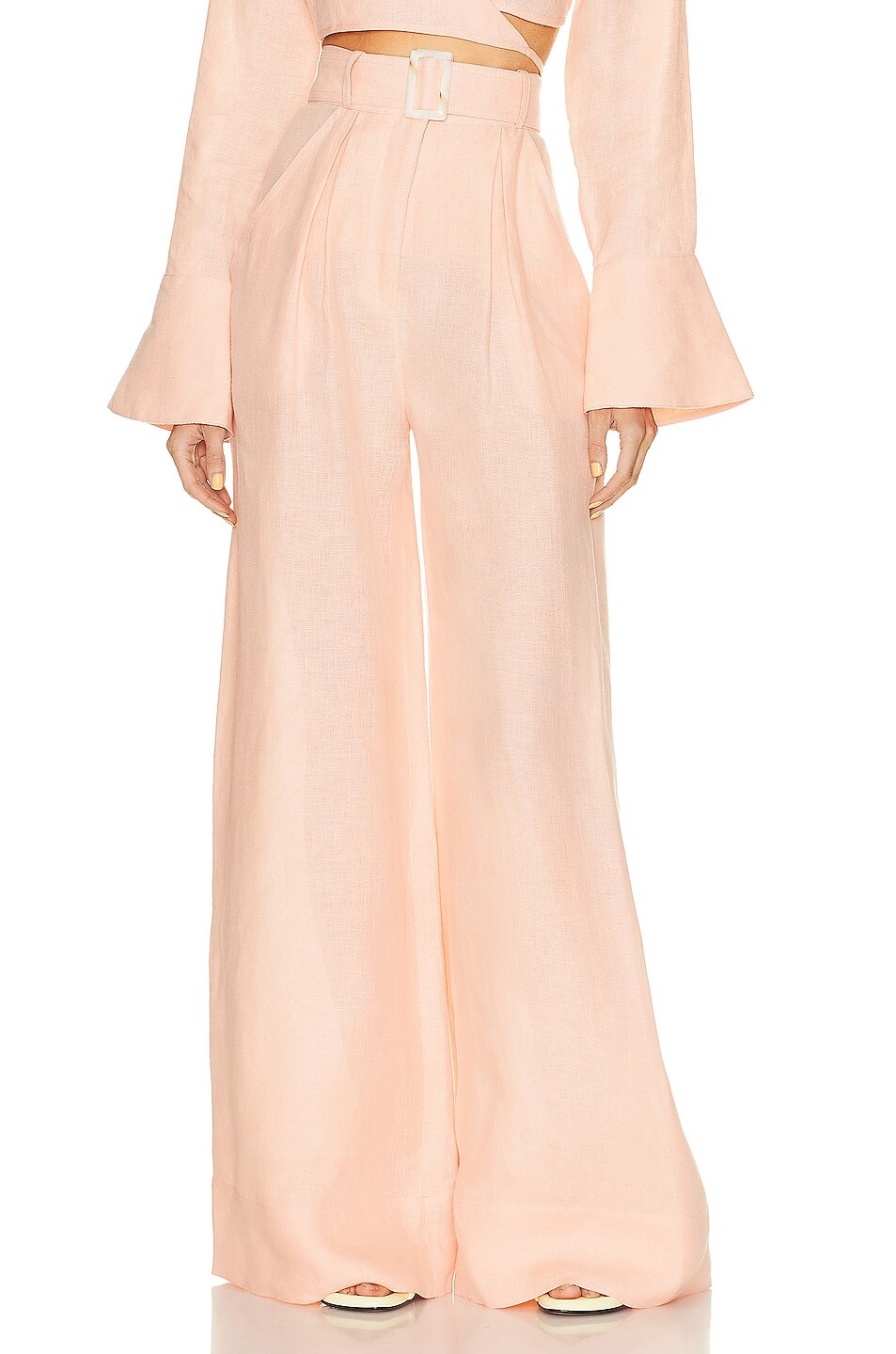 

Брюки Matthew Bruch Wide Leg Pleated, цвет Peach Linen