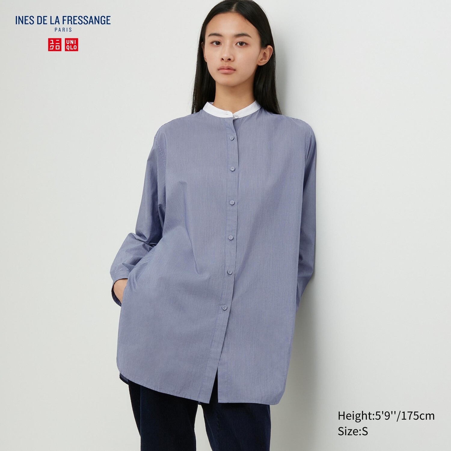 

Туника из хлопковой и шелковой смеси Uniqlo, синий