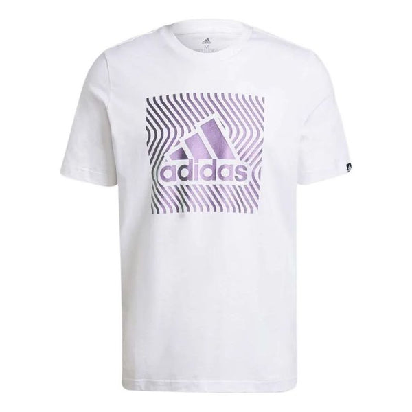 Футболка Men's adidas Chest Logo Printing Round Neck Short Sleeve White T-Shirt, белый