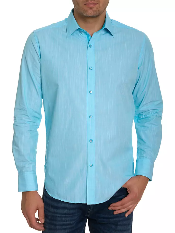 цена Рубашка на пуговицах из шамбре Stingray Robert Graham, синий