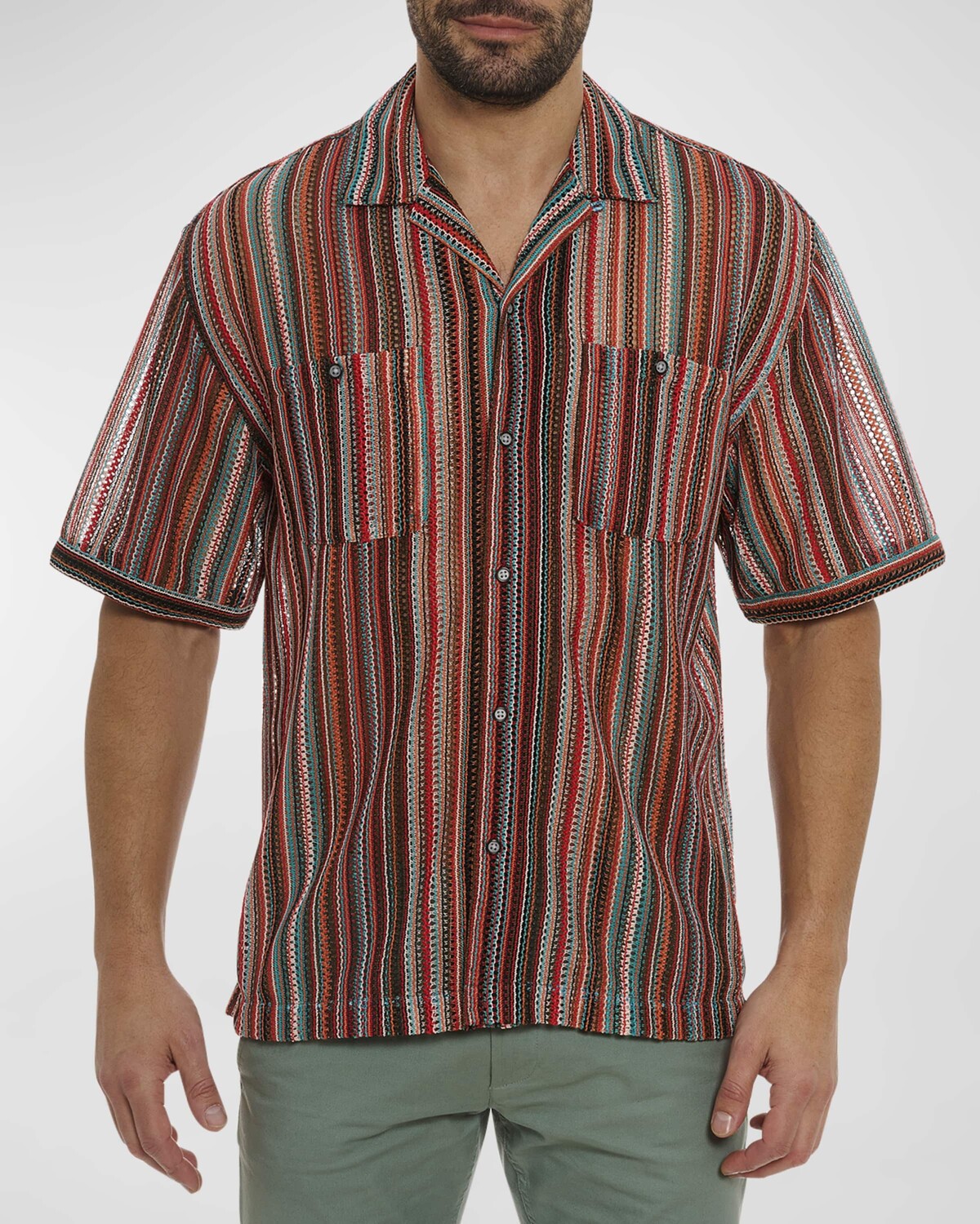 

Мужская рубашка в полоску серапе Robert Graham, цвет Multi