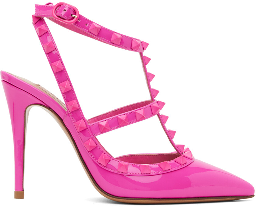 

Розовые босоножки на каблуке Rockstud Valentino Garavani