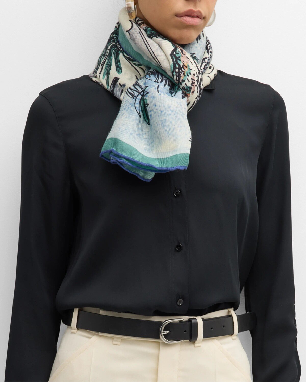 

Синий шарф Cairo из смесового кашемира Rani Arabella, цвет Scarf Blue