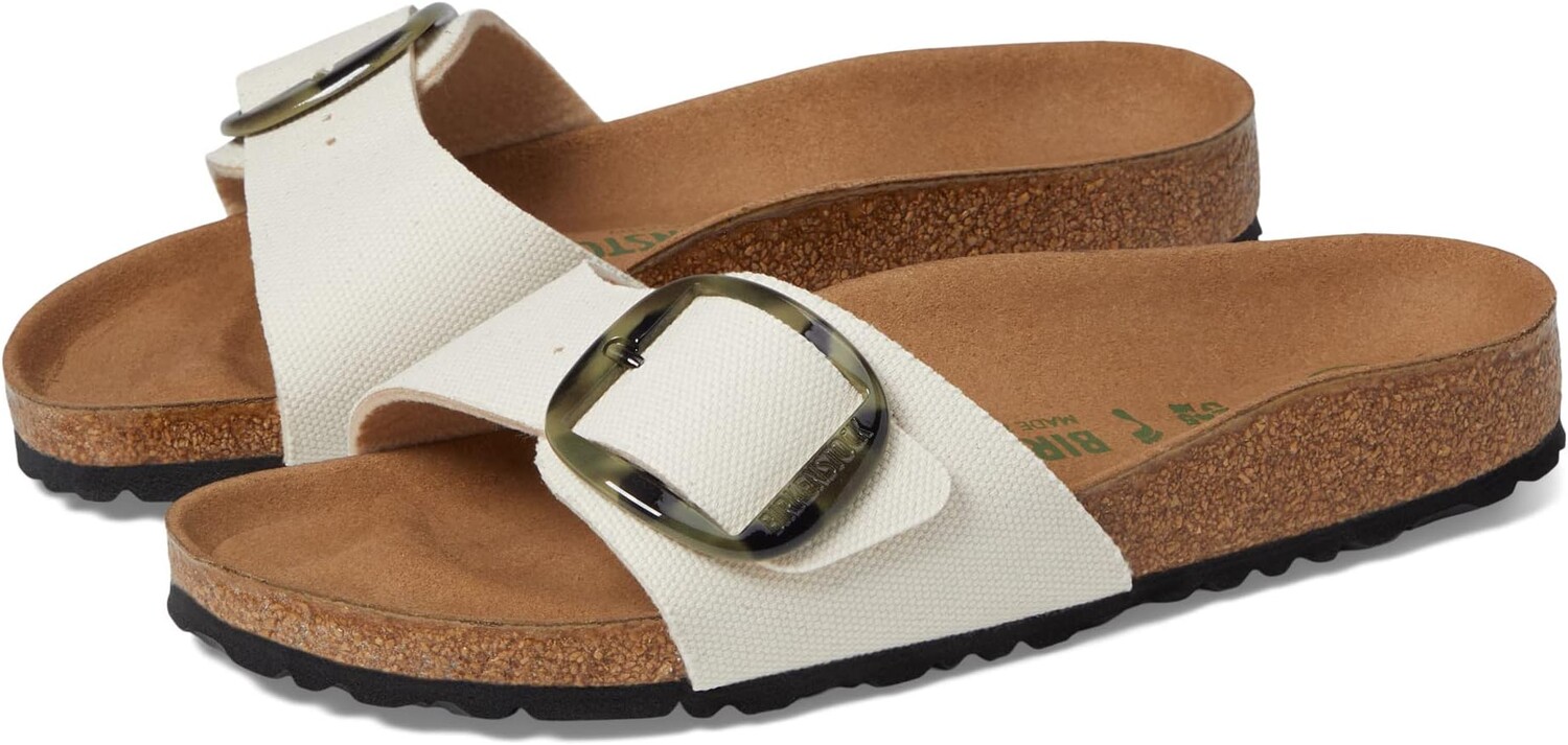 

Сандалии на плоской подошве Madrid Big Buckle Canvas Birkenstock, цвет Eggshell Canvas