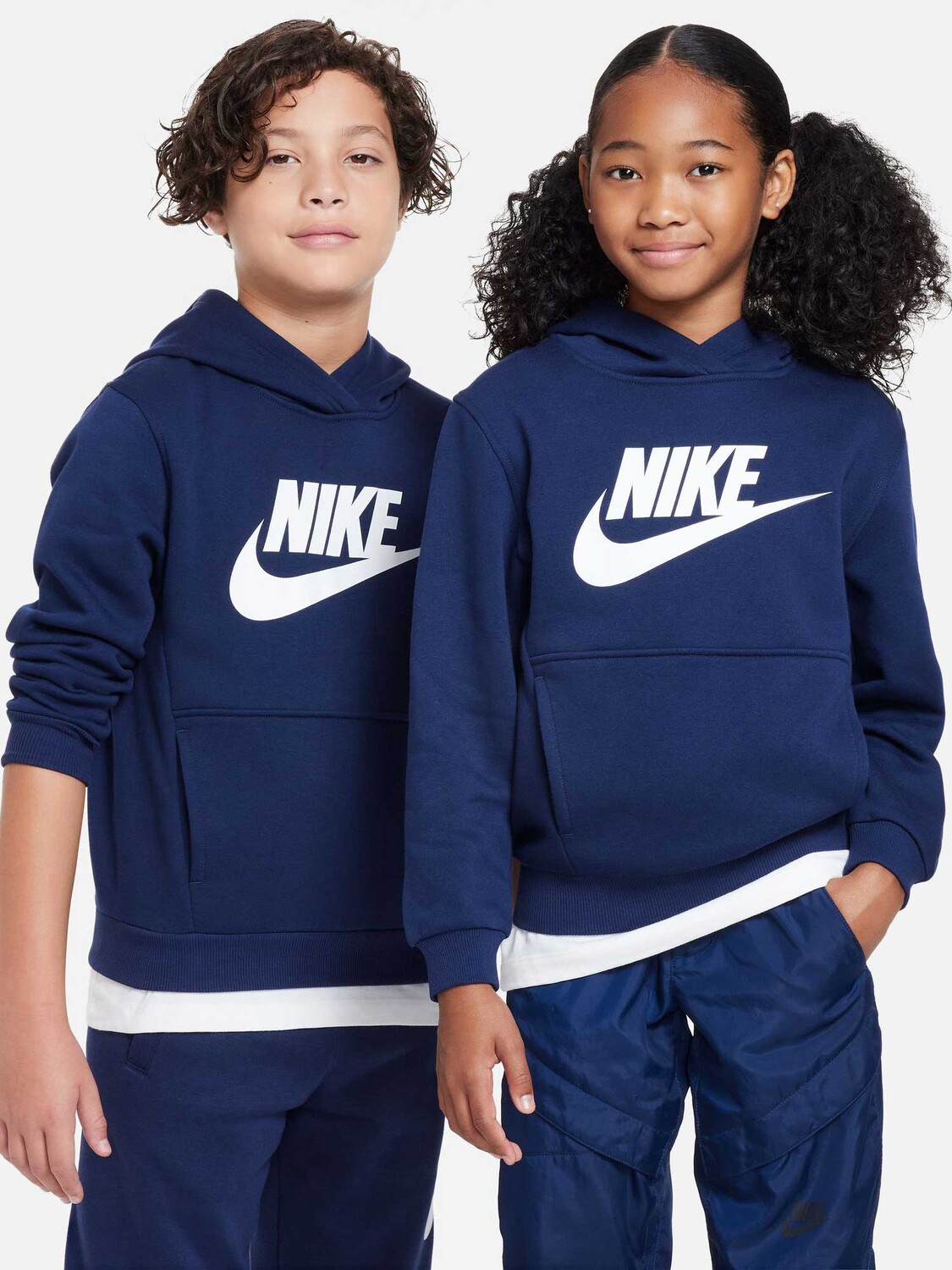 

Толстовка Nike K NSW CLUB FLC HDY HBR, синий