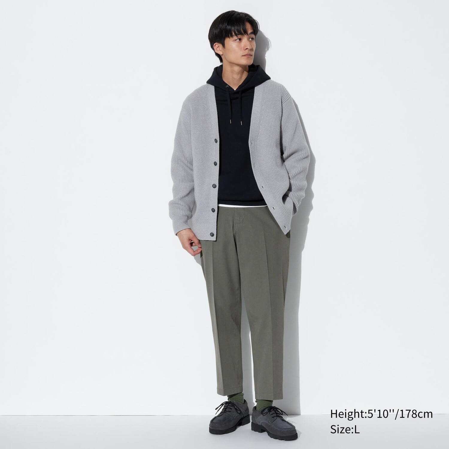 Брюки UNIQLO Smart хлопковые, оливковый брюки uniqlo relaxed хлопковые бежевый