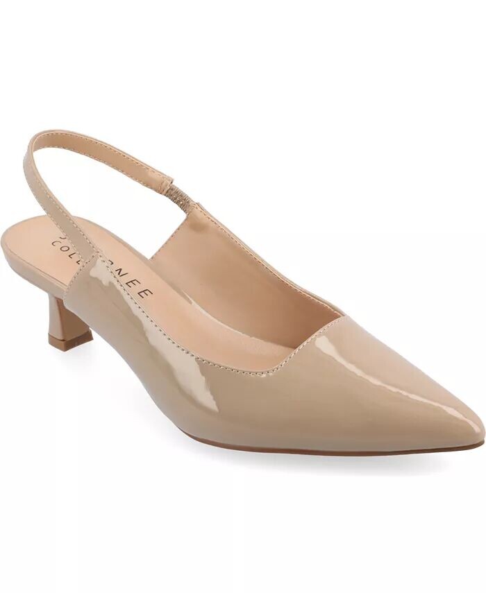 

Женские туфли-лодочки Paulina на каблуке с открытой пяткой Journee Collection, бежевый