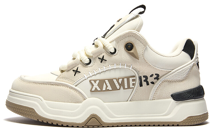 

Кроссовки Xavier3 Skateboarding Shoes Unisex Low-top White/Beige/Brown, цвет Almond