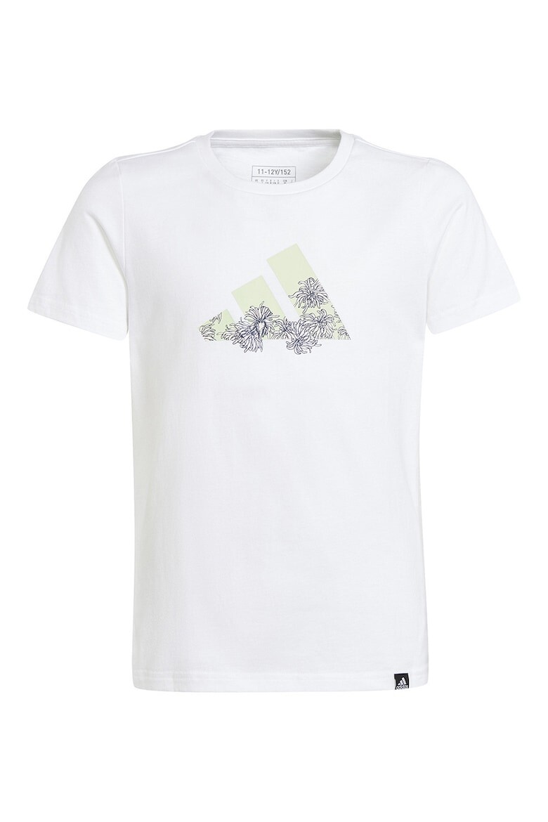

Хлопковая футболка с логотипом Adidas Sportswear, белый