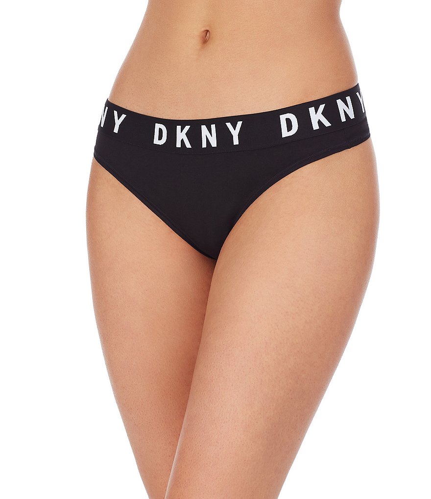 

Стринги с логотипом DKNY, черный