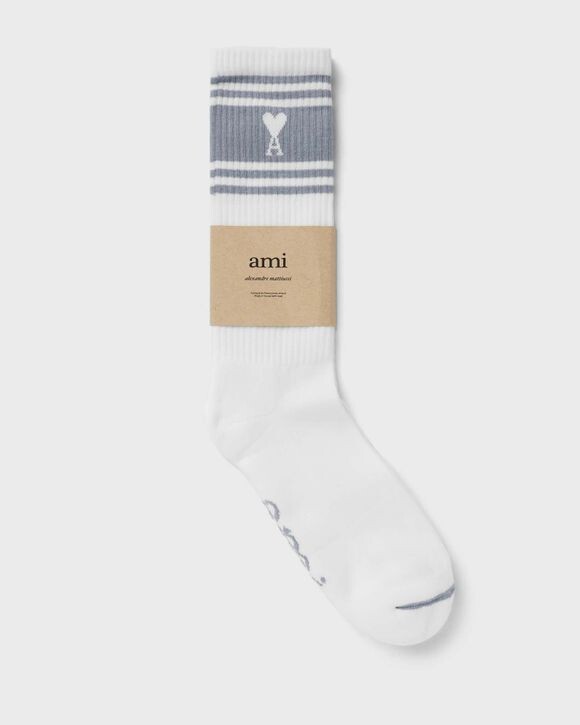 

Носки Ami Paris Chaussettes Rayures Ami De Coeur, цвет 4012: bleu argile