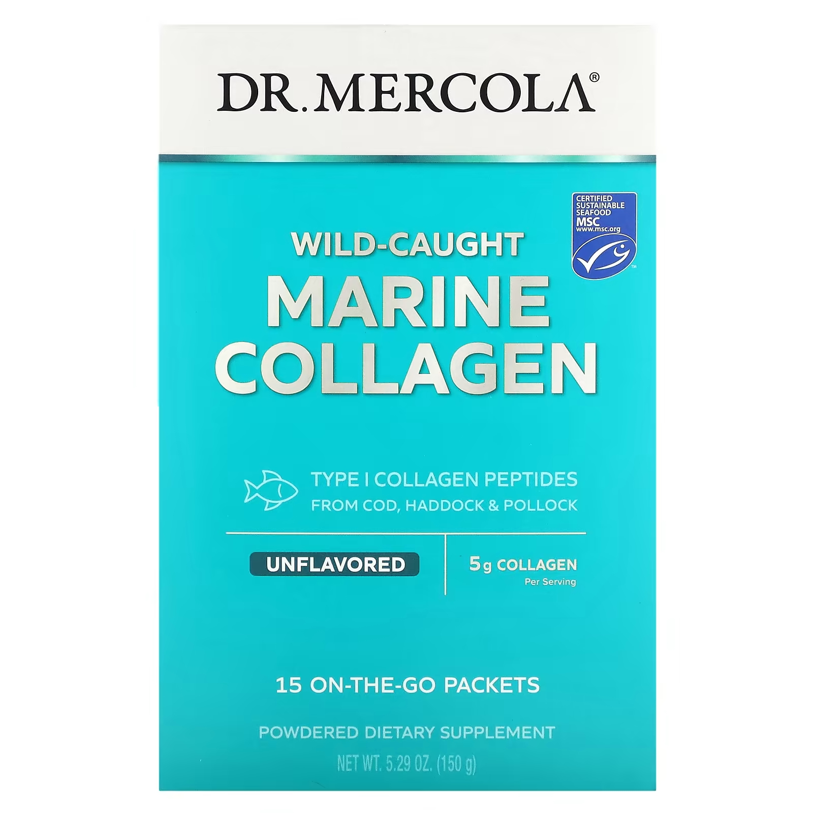 Пищевая добавка Dr. Mercola морской коллаген, 15 шт пищевая добавка dr mercola волосы кожа и ногти 30 капсул