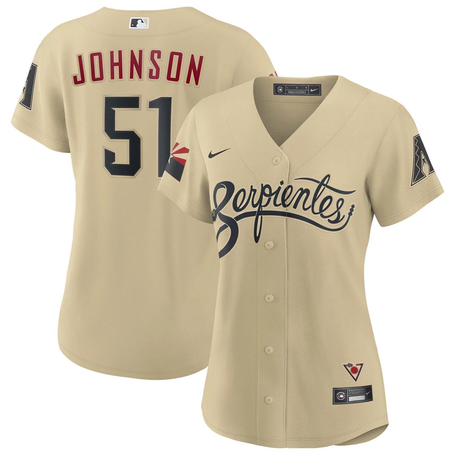 

Женская футболка Nike Randy Johnson Gold Arizona Diamondbacks City Connect Replica Player Nike