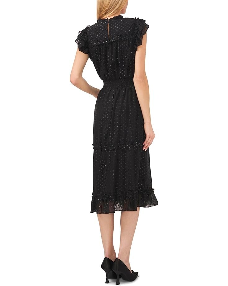 

Платье CeCe Lurex Smocked Waist Midi Dress, цвет Rich Black