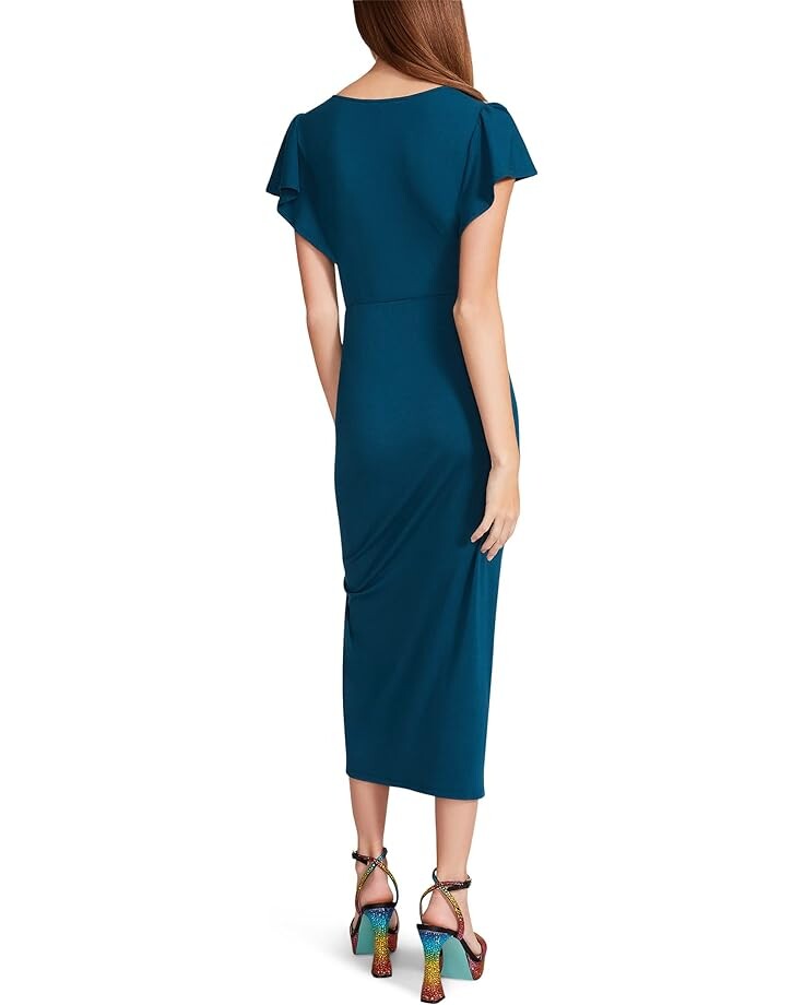 

Платье Betsey Johnson Mini Rib Flutter Sleeve Midi with Ruched Slit, цвет Blue Sapphire