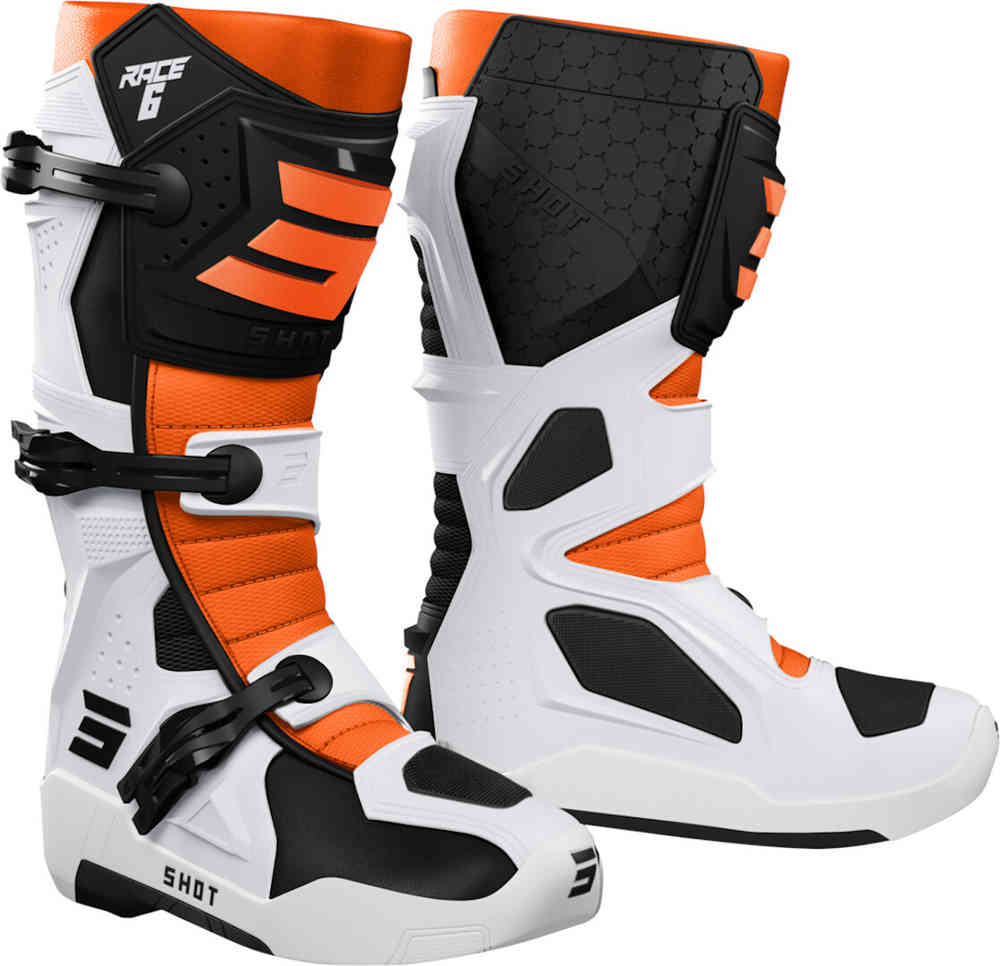 Ботинки для мотокросса Race 6 Shot, белый/оранжевый