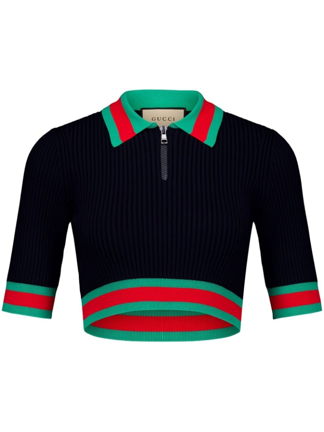 

Укороченный топ в рубчик Gucci, синий