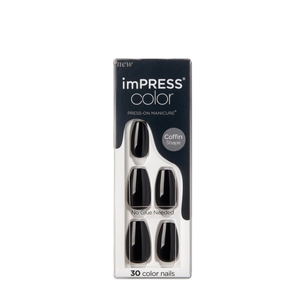 Накладные ногти Kiss Color Medium Coffin, полностью черные, 30 шт., Impress чехол mypads pettorale для vertex impress groove