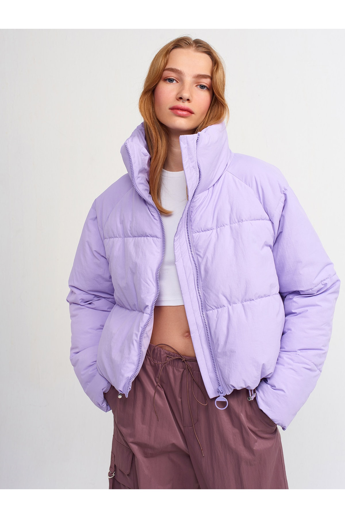 Зимняя куртка - Фиолетовый - Пуховик Dilvin