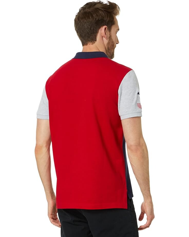 

Поло U.S. POLO ASSN. Slim Fit Contrast Body Knit Polo Shirt, цвет Classic Navy