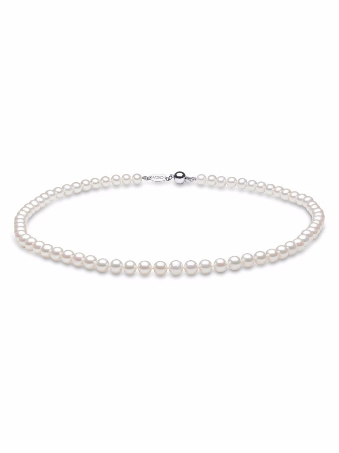 

Колье Classic из белого золота с жемчугом 6 мм Yoko London, серебряный