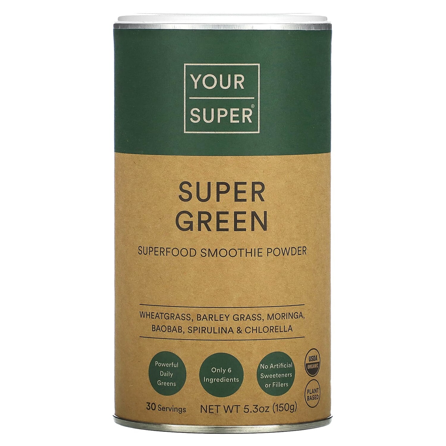 

Super Green, Superfood Smoothie Powder, 5.3 oz (150 g), Your Super