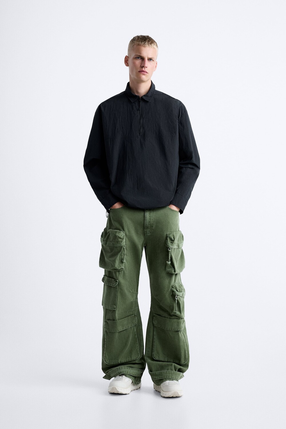 

Поло из технической рубашки Zara, черный