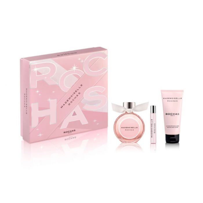 

Туалетная вода унисекс Mademoiselle Rochas Estuche Rochas, EDP 90 ml + Body Lotion 100 ml + Mini