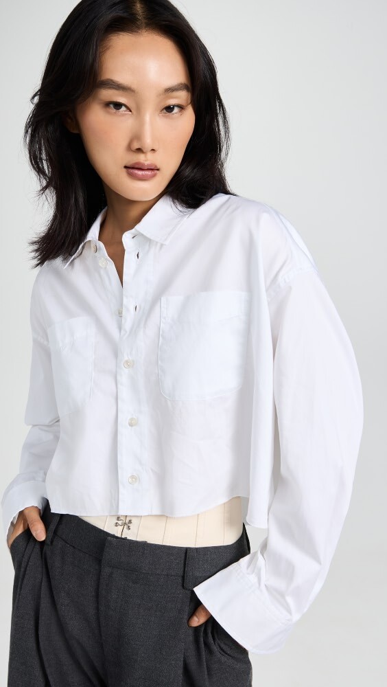 

Блуза Marissa Webb Davie Cropped Sateen Boyfriend Button Down