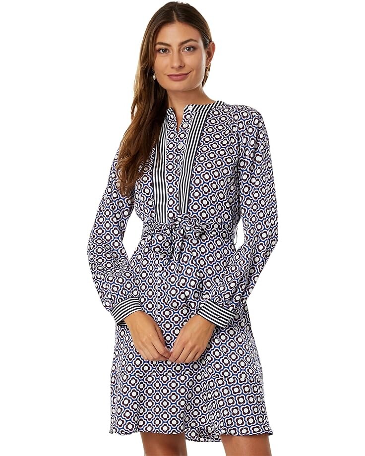 

Платье Tommy Hilfiger Long Sleeve Floral with Belt, цвет Sky Captain Multi