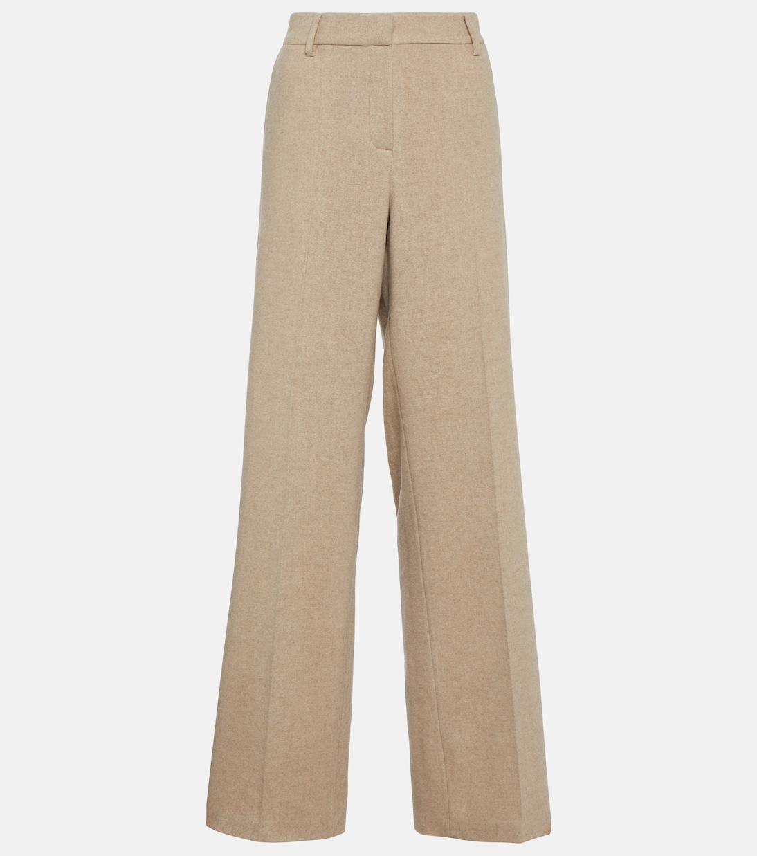 Кашемировые брюки широкого кроя со средней посадкой Magda Butrym, бежевый цена и фото